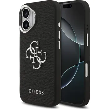 Náhradní kryt pro mobilní telefon Guess PU Grained 4G Metal Logo zadní kryt pro iPhone 17 Black