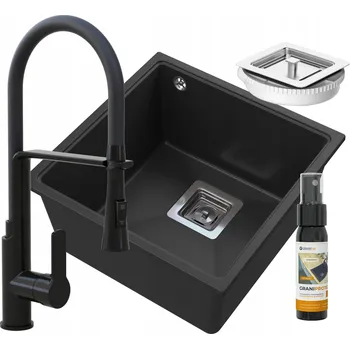 Granitový dřez Jednokomorový granitový dřez Granitan NAPO, černý