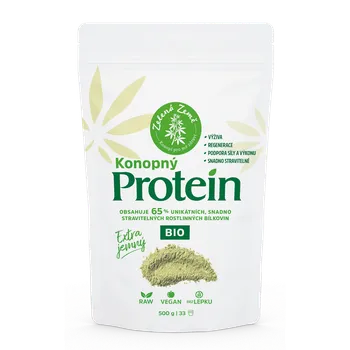 Protein Zelená Země Konopný protein BIO 65 % Extra jemný 500 g