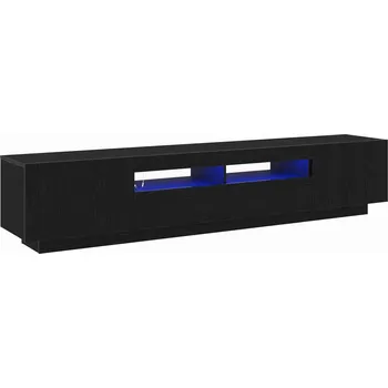 Televizní stolek vidaXL Sestava TV skříněk Nástěnný 2 pcs Černá 200 x 35 x 40 cm [3333063]