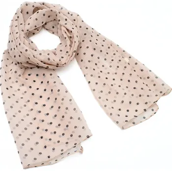 Šála Šála vzdušná - béžová puntíkovaná