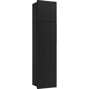 Koupelnový nábytek CERANO - Zápustná skříňka na toaletní papír Inova - 2 police - černá matná - 76,8x18,2x15,3 cm