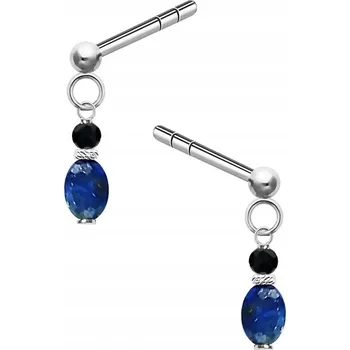 Náušnice Náušnice s kameny, rhodiované stříbro 925, lapis/spinel