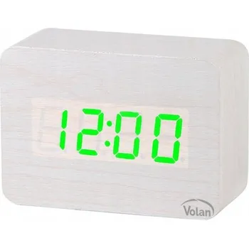 Hodiny HODINY Budík DŘEVĚNÝ LED Elektronický Digitální Stojící - TEPLOMĚR + DATUM