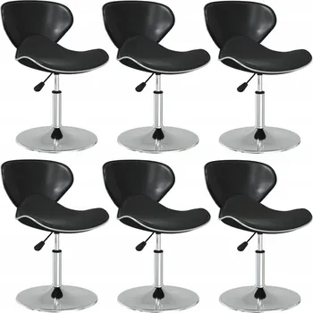 Jídelní židle Jídelní židle, 6 ks, černé, umělá kůže