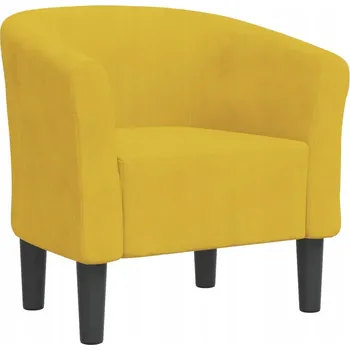 Křeslo Klubové křeslo, žluté, potažené sametem