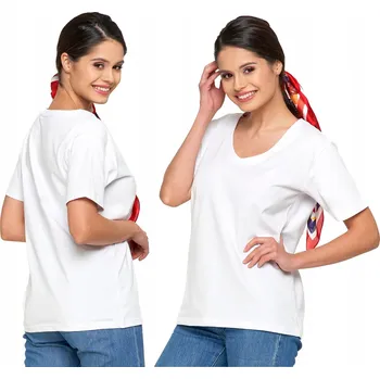 Dámské tričko DÁMSKÉ BAVLNĚNÉ TRIČKO MORAJ S VÝSTŘIHEM DO V, BÍLÉ, VEL 3XL