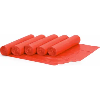 Pytle na odpadky Pytle na odpad 120 litrů, 700 x 1100 mm, LDPE, 60 mikronů, 200 ks, červený
