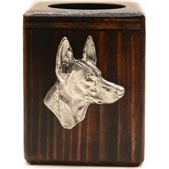 Svícen Faraonský pes - dřevěný svícen se psem, na čajovou svíčku (ohřívač)