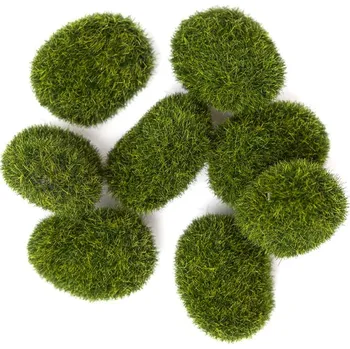 DpCraft Dekorativní kameny s mechem 3,5 x 4,5 cm 8 ks