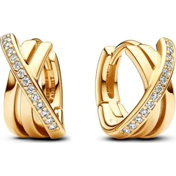 Náušnice Kruhové náušnice PANDORA Překřížené pavé 263150C01