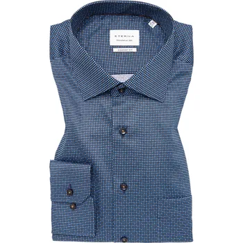 Pánská košile Košile Eterna Comfort Fit Print s prodlouženým rukávem jemný modrý vzor velikost: 45, délka rukávu: prodloužený rukáv