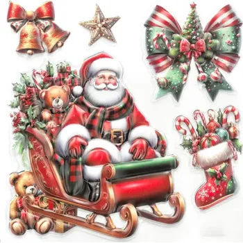 Vánoční dekorace FANDY Samolepka na okna 19x19 cm 04