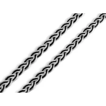 Krajka Leonský prýmek copánky návin 18 metrů - 4 černá