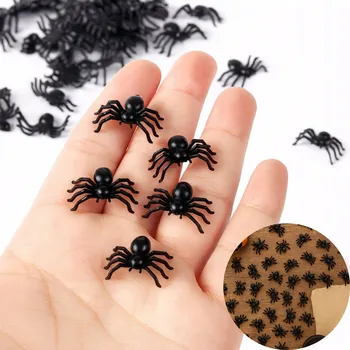 Party dekorace Umělí pavouci halloweenské dekorace sada pavouků realistické ozdoby 50 ks