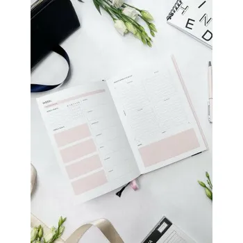 Diář Náplň do koženého (vegan) organizéru – plánovač produktivity (růžová)
