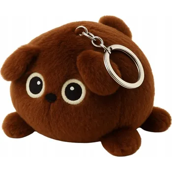 plyšák Plyšový Přívěsek Na Klíče Plyšák Medvídek Hnědý Kovové Kolečko 9 Cm