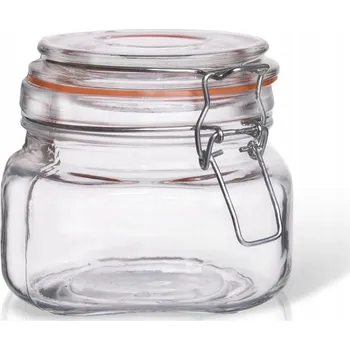 Dóza na potraviny % Zavařovací Sklenice patentní skleněná dóza s klipem BELA