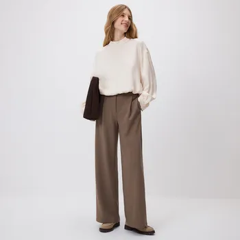 Dámské kalhoty Reserved - Kalhoty s rovnými nohavicemi - kávová - 906HS-84X - 906HS-84X-XL