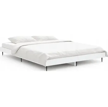 Postel Rám postele bílý, 193 x 138 x 20 cm, dřevotříska, kov