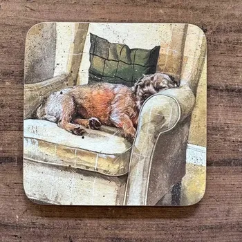 Obraz Podložka pod hrnek Pes Walter 10 x 10 cm