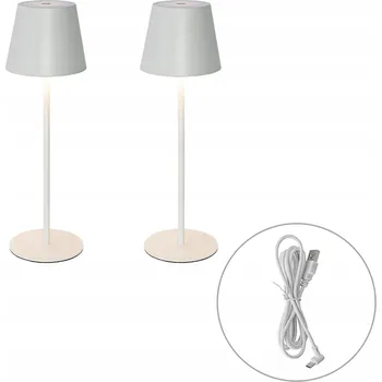 Lampička Sada 2 bílých stolních lamp se stmívačem a funkcí nabíjení -