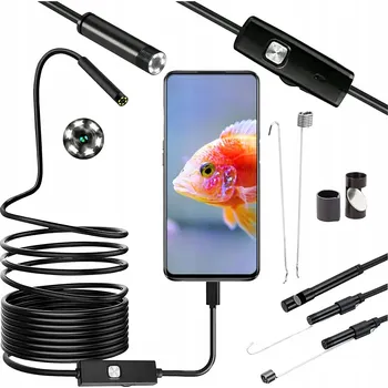 IP kamera Endoskopická kamera inspekční ohebná s LED USB 2m 5,5mm vodotěsná