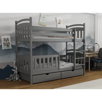 Dětská postel Patrová postel Adaš Barva dřeva: Grafit, Rozměry: 90x200