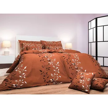 Povlečení krep Mandevila hnědá 140x200, 70x90 cm II.jakost