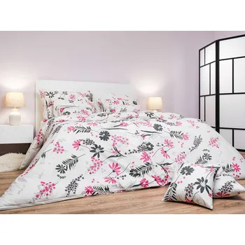 Povlečení bavlna Agáta růžová na bílém 140x200, 70x90 cm II.jakost