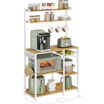 Knihovna Kuchyňská skříňka Songmics bílá 40 x 86 x 165,5 cm, barva dvířek: bílá