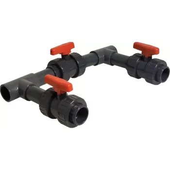 Ohřev bazénu Bypass obtok PVC 50 mm pro bazénové rozvody