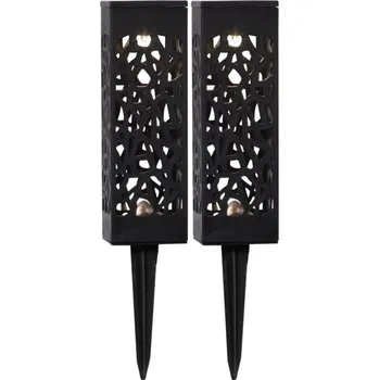 Venkovní osvětlení Solární lampa zapichovací Star Trading černá 18 cm 2 ks