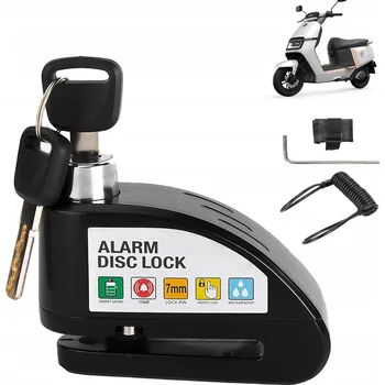 Motozámek Zámek kotoučové brzdy s alarmem 110dB pro motocykly, skútry a jízdní kola
