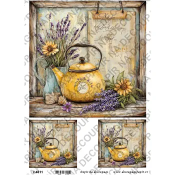 Umělecký papír Rýžový papír, soft papír na decoupage - Zátiší - KB4811 Materiál: Soft, Rozměr: A4