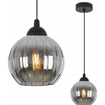 ZÁVĚSNÉ STROPNÍ SVÍTIDLO LUSTR ČERNÝ JEDNODUCHÝ GRAFIT SKLENĚNÁ KOULE E27