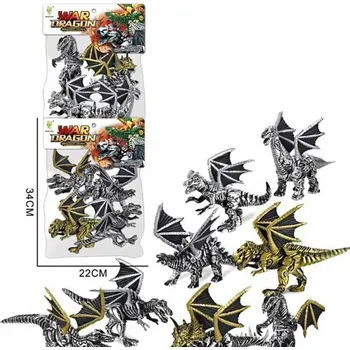 Figurka Dinozauri a draci stříbrní a zlatí 8ks Sběratelské FIGURKY ZVÍŘAT DINO