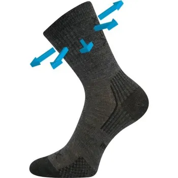 Dámské ponožky VoXX Ponožky dětské slabé z merino OPTIMALIK s ionty stříbra TMAVĚ ŠEDÉ (3 páry) Velikost: 20-24 (14-16)