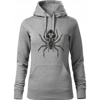 Dámská mikina Mikina s kapucí dámská D380 BIOHAZARD PAVOUK TARANTULE šedá vel XXL