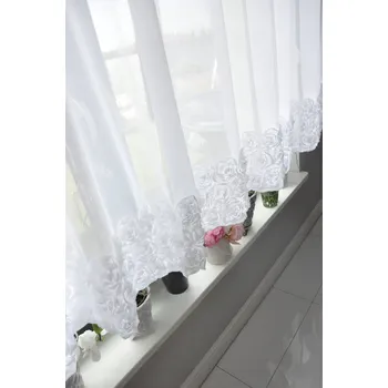 Obraz Záclona ze šifonu ROSES s 3D růžemi 400X270 na řasící pásce
