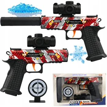 Dětská zbraň GELOVÁ PISTOLE NA KULIČKY 6-7mm, NATAHOVACÍ PUŠKA DÁREK 250 KULIČEK