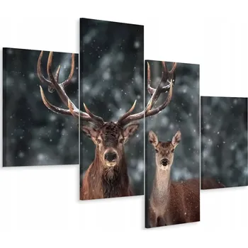 Obraz Čtyřdílný obraz JELEN Laně Zvířata 3D 80x50