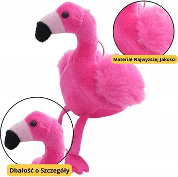 Plameňák Plyšový Přívěsek Na Klíče Nadýchaná ozdoba Růžová 12 cm