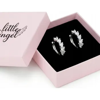 Náušnice Náušnice Kruhy se Zirkony ve Tvaru Srdcí Elegantní jako dárek