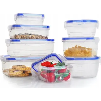 Dóza na potraviny VZDUCHOTĚSNÉ NÁDOBY NA POTRAVINY DO KUCHYNĚ SADA S VÍKEM A TĚSNĚNÍM 8 KS