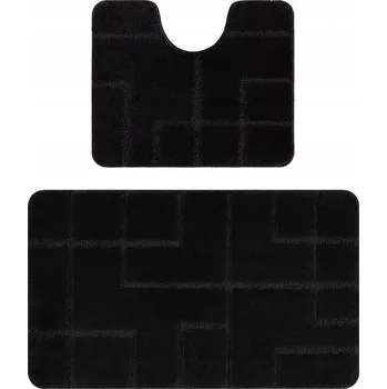 Koupelnová předložka KOUPELNOVÉ PŘEDLOŽKY 2ks 60x100 LINIE černá PROTISKLUZOVÉ MĚKKÉ #KPL248