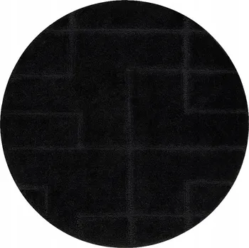 Koupelnová předložka KOUPELNOVÁ PŘEDLOŽKA kulatá 67 cm LINIE černá PROTISKLUZOVÁ MĚKKÁ #KPL286