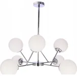 BELWEDER závěsné stropní svítidlo 8x40W E14 chromované bílé stínidlo