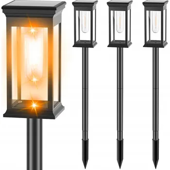 Venkovní osvětlení 4X SOLÁRNÍ LAMPA ZAPICHOVACÍ ZAHRADNÍ VODĚODOLNÁ ŽÁROVKA
