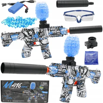 PUŠKA NA GELOVÉ KULIČKY AUTOMATICKÁ BEZPEČNOSTNÍ PISTOLE MODRÁ